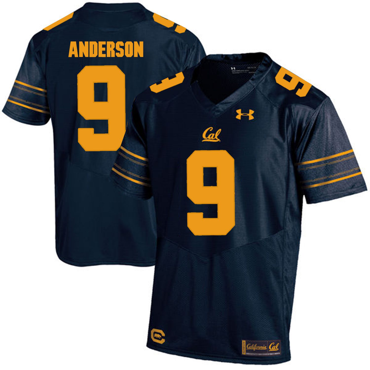 Men California Golden Bears 9 C.J. Anderson Dark blue Customized NCAA Jerseys